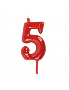 Vela Número 5 Vermelho